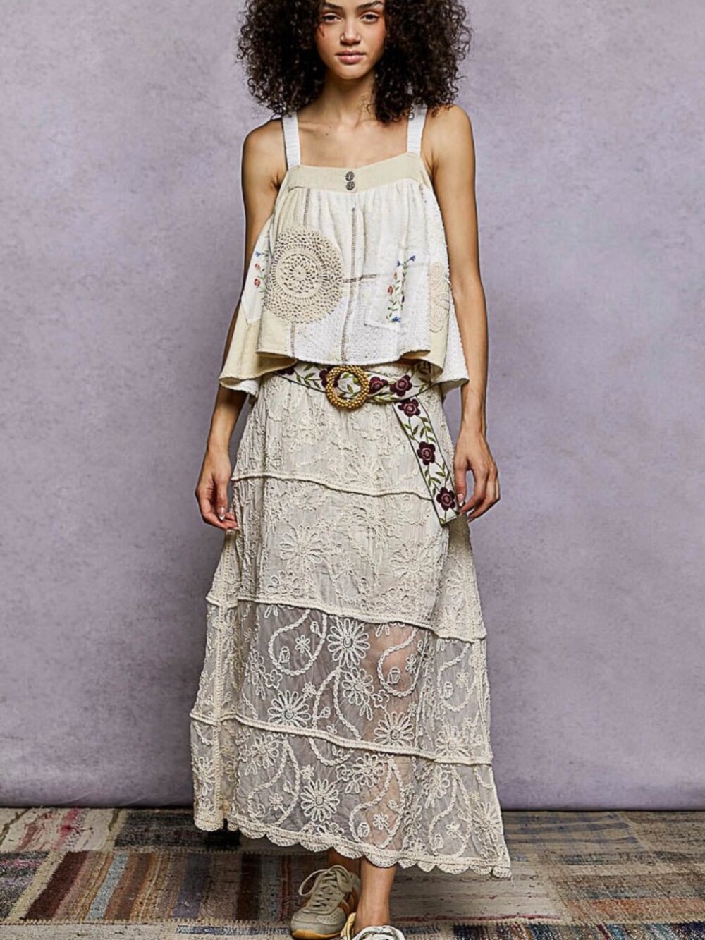 POL CROCHET MAXI SKIRT